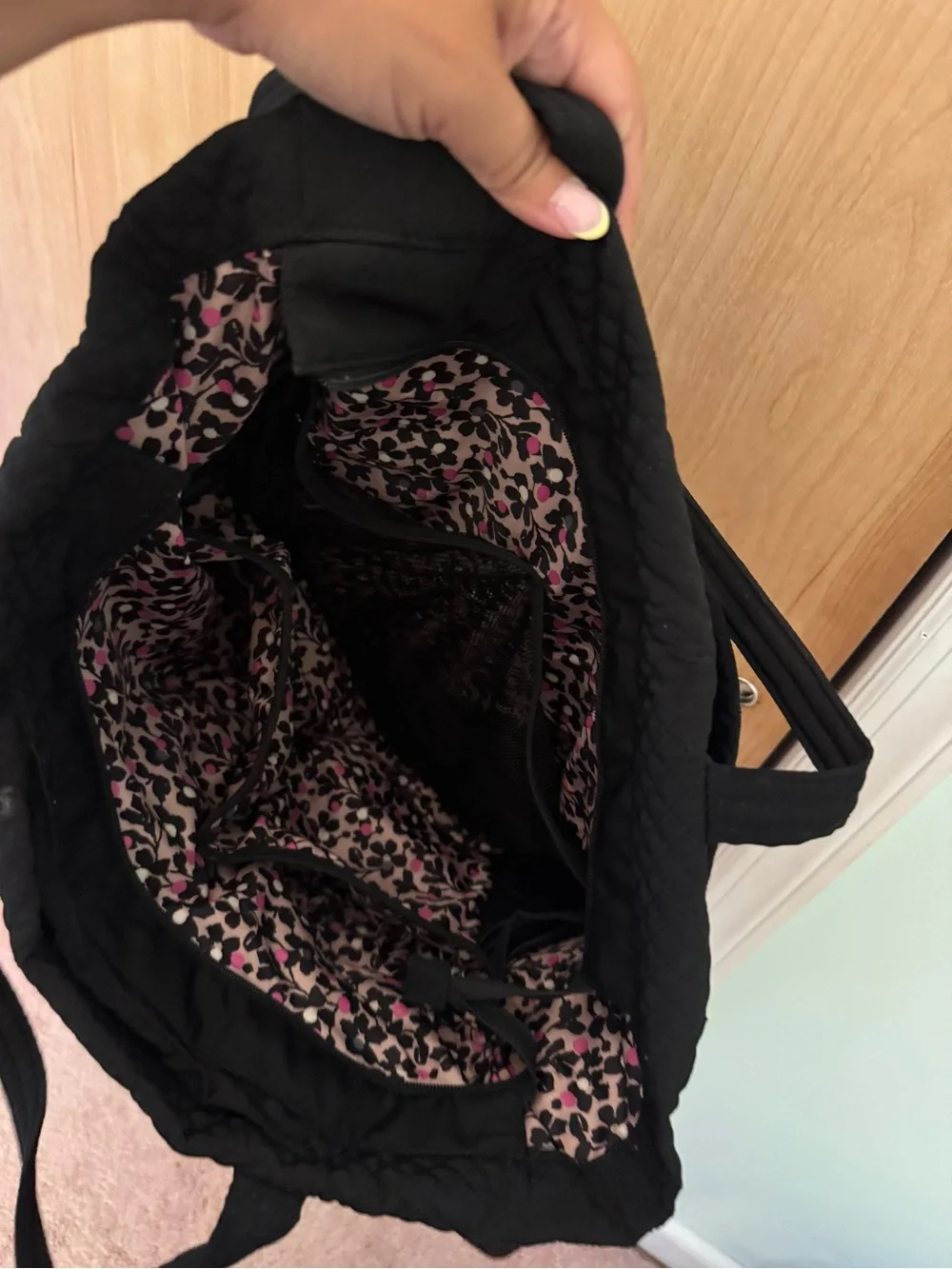 Vera Bradley Black Quilted Shoulder Baby Bag